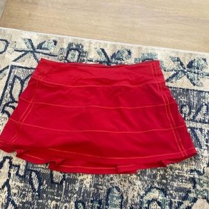 Red pace rival lululemon skirt